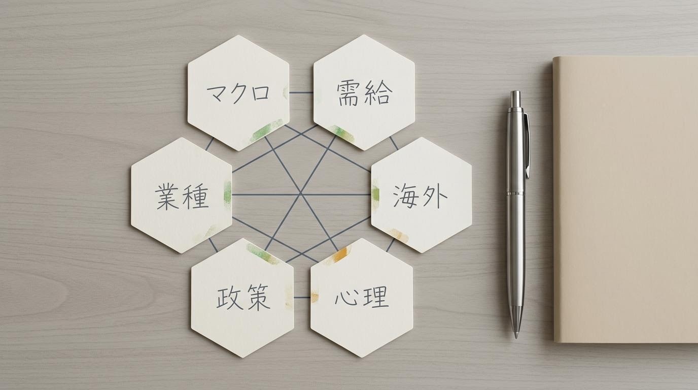 日経平均の変動要因を整理する編集ノートのイメージ